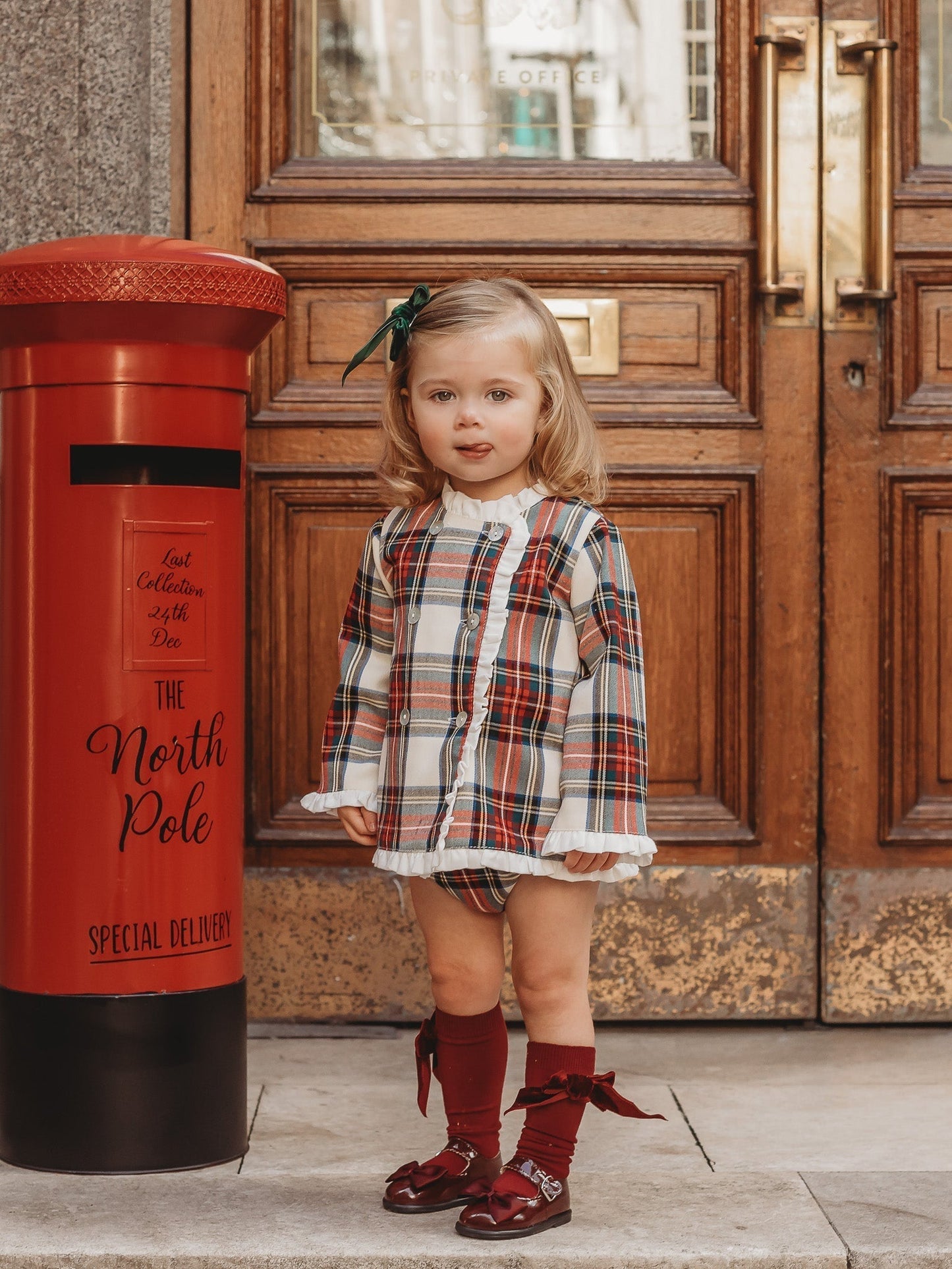 Noelle' Tartan Dress & Knicker Set in Brown