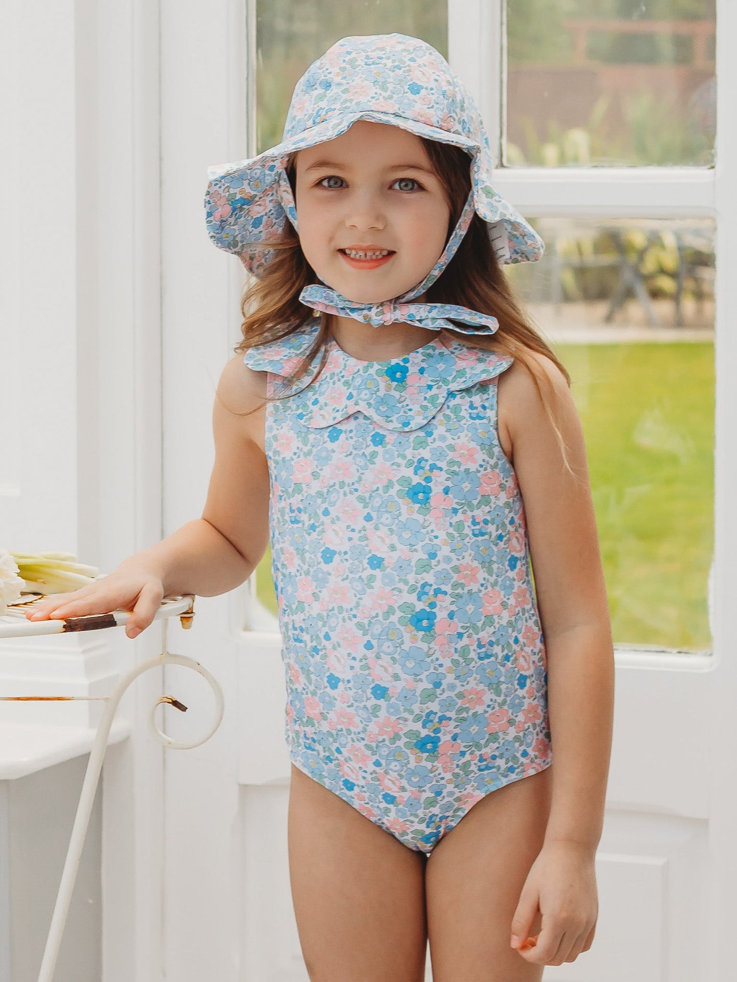 'Betsy' petal collar sleeveless swimsuit - Rose & Albert
