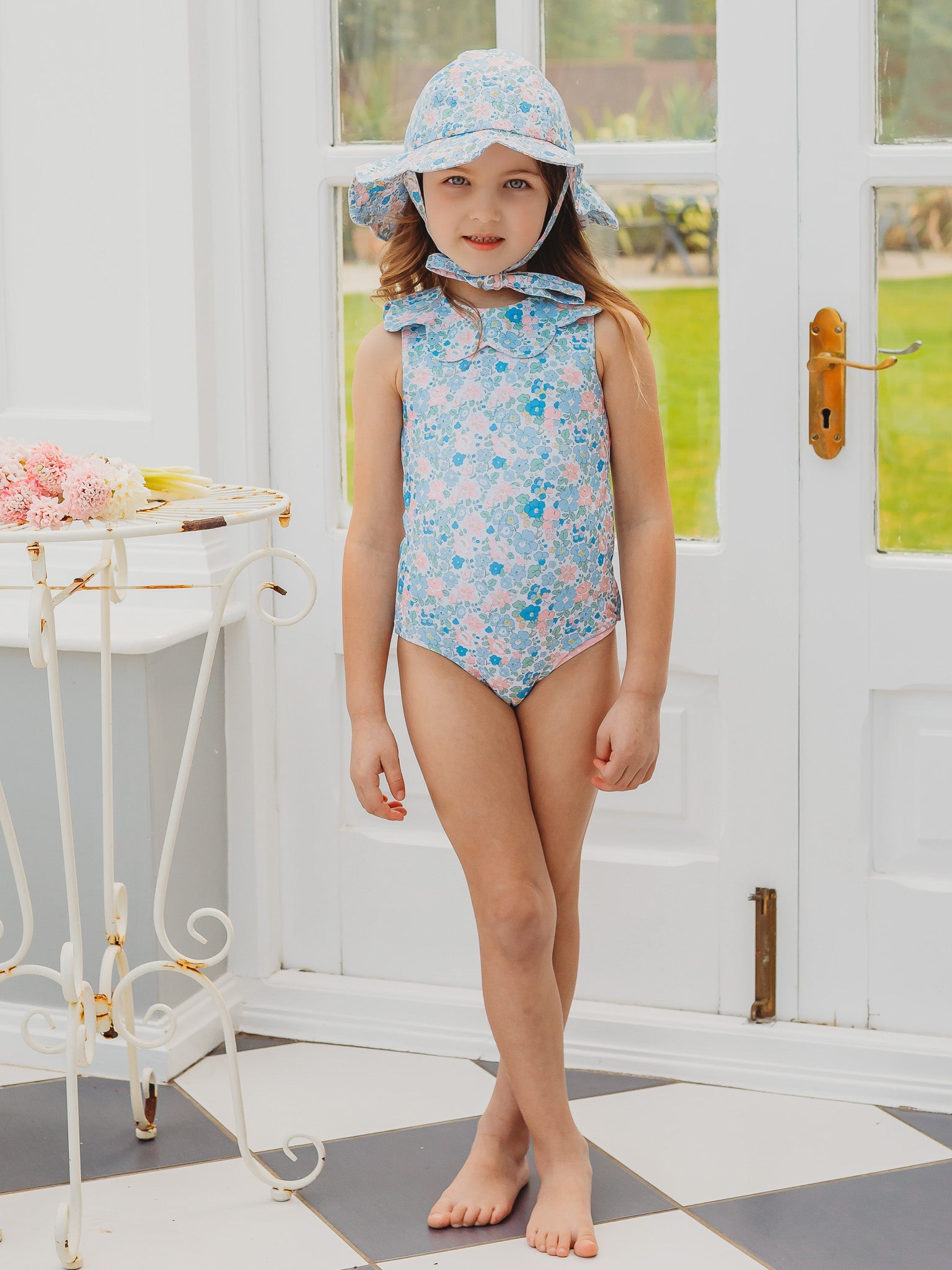 'Betsy' petal collar sleeveless swimsuit - Rose & Albert