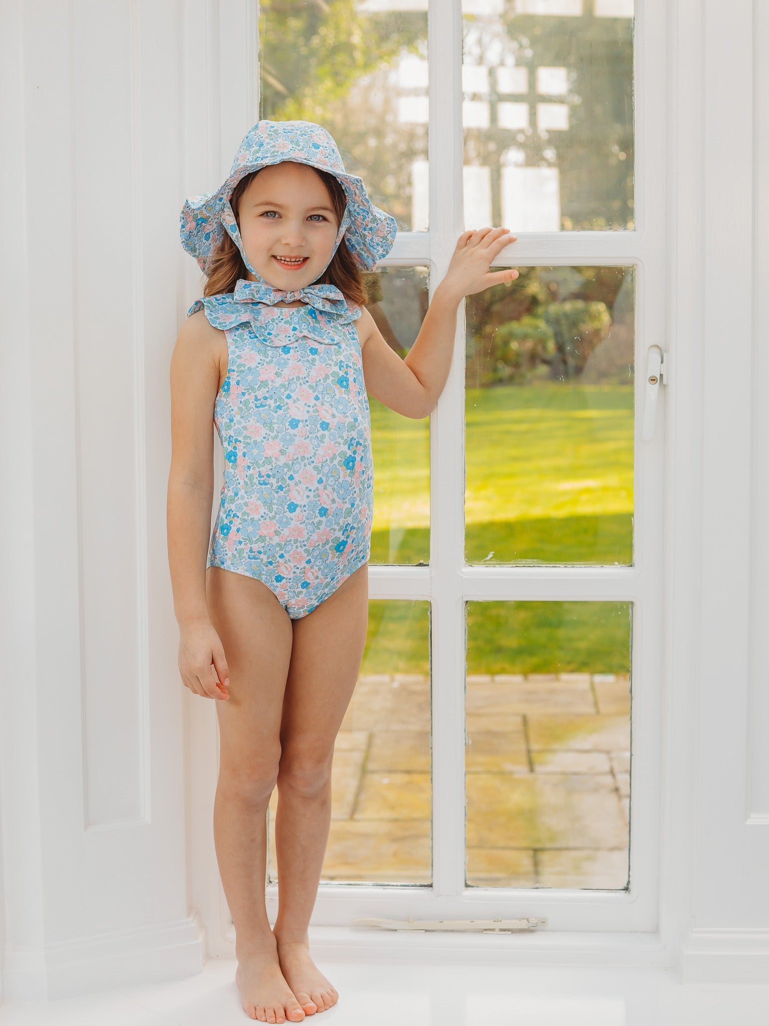 'Betsy' petal collar sleeveless swimsuit - Rose & Albert