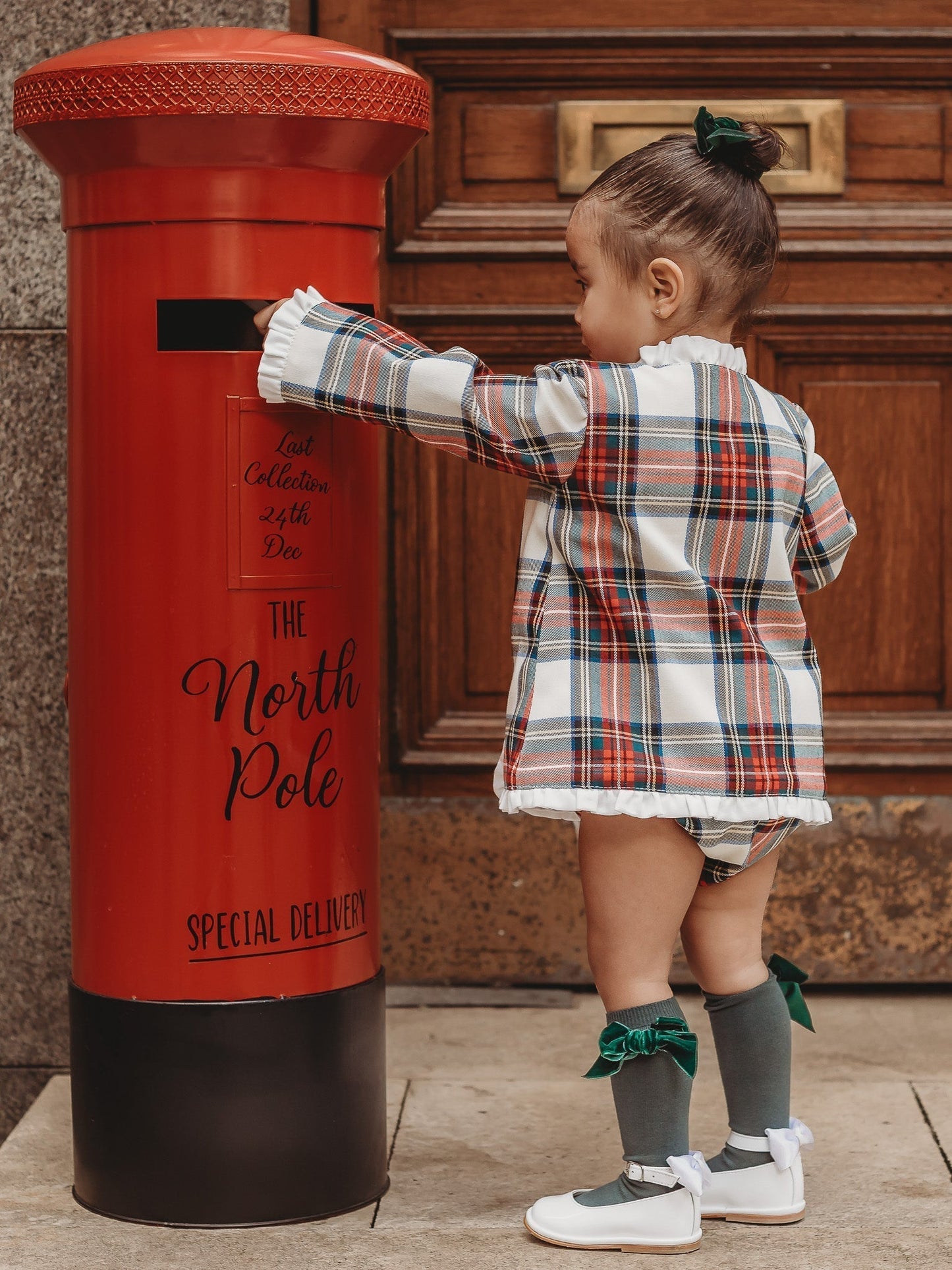 Noelle' Tartan Dress & Knicker Set in Brown