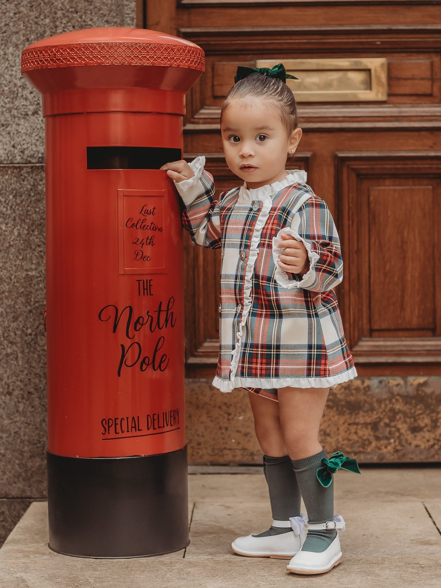 Noelle' Tartan Dress & Knicker Set in Brown