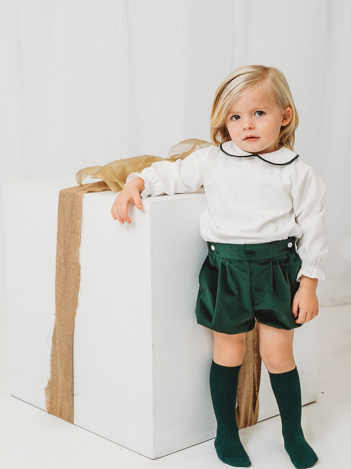 Holly Luxe bottle green velvet set - Rose & Albert