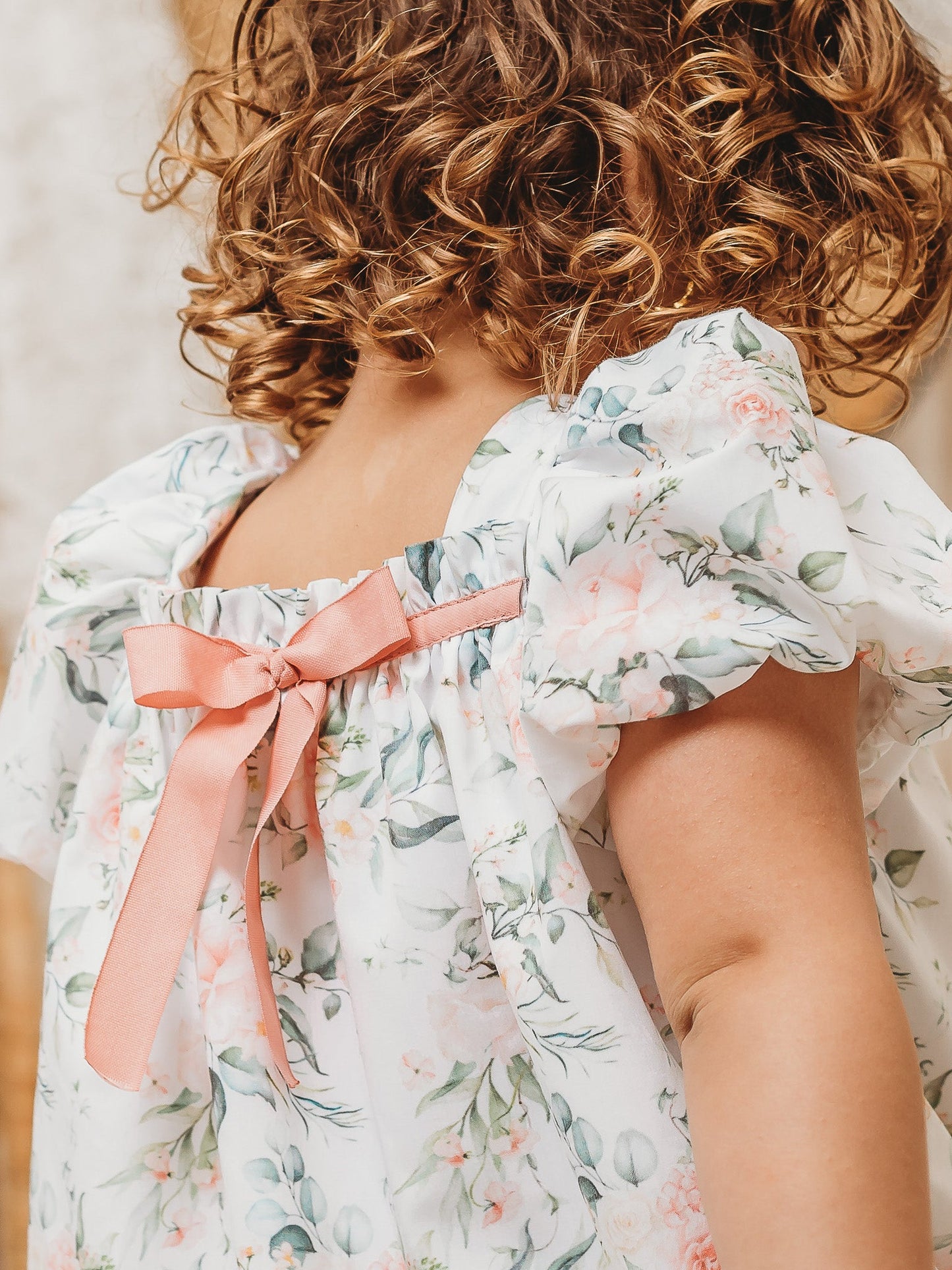 'Molly' white floral print bubble romper - Rose & Albert