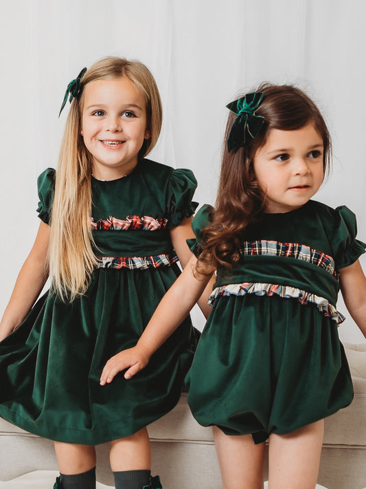 Holly' Velvet & Tartan Dress