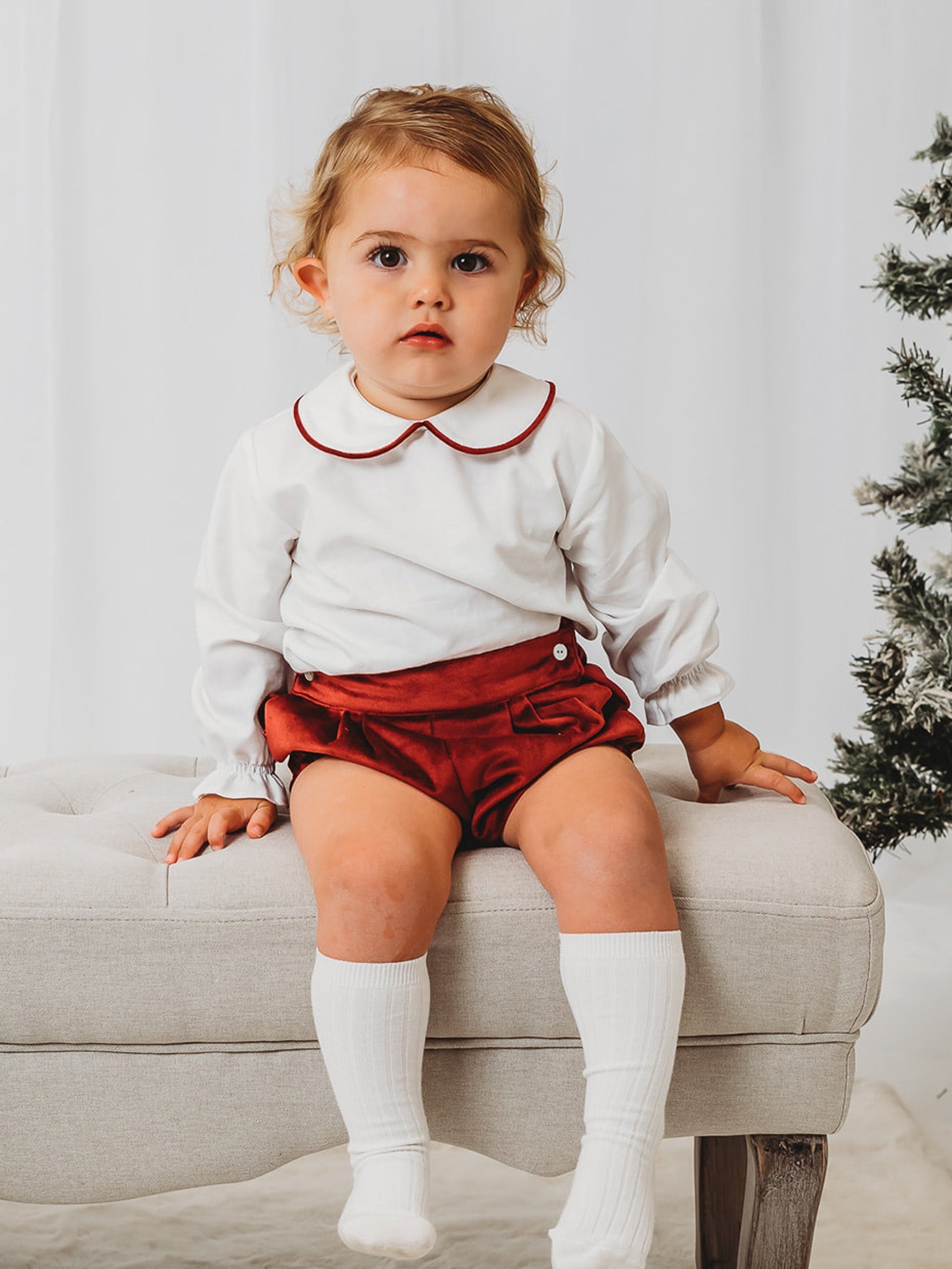 'Ruby' burgundy velvet set - Rose & Albert