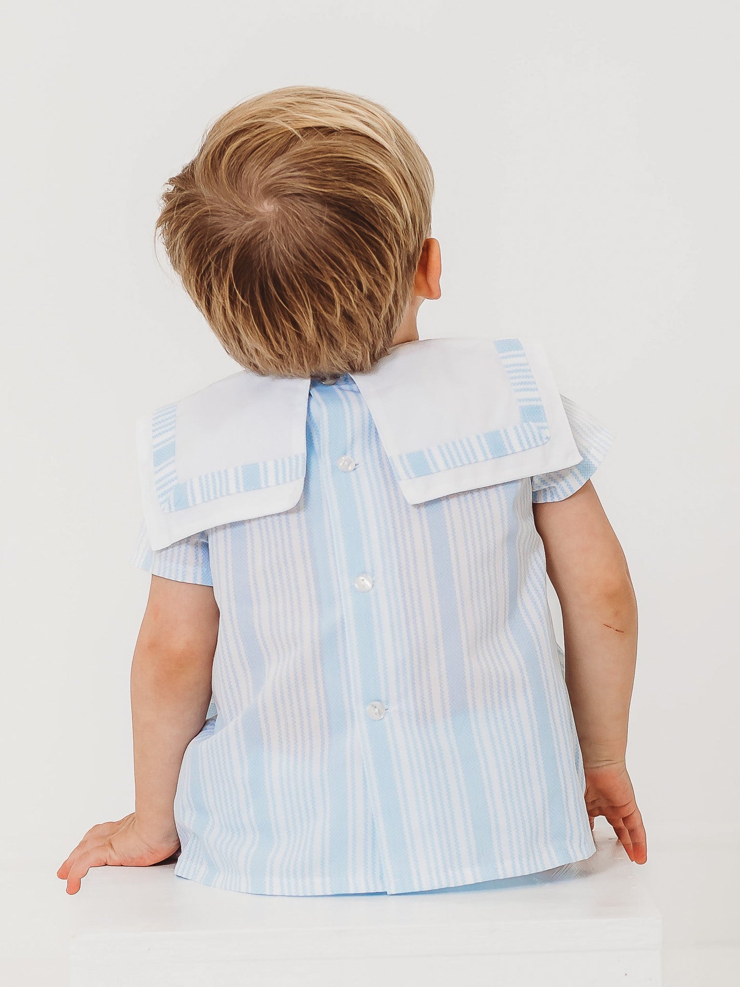 'Noah' striped sailor collar short set - Rose & Albert