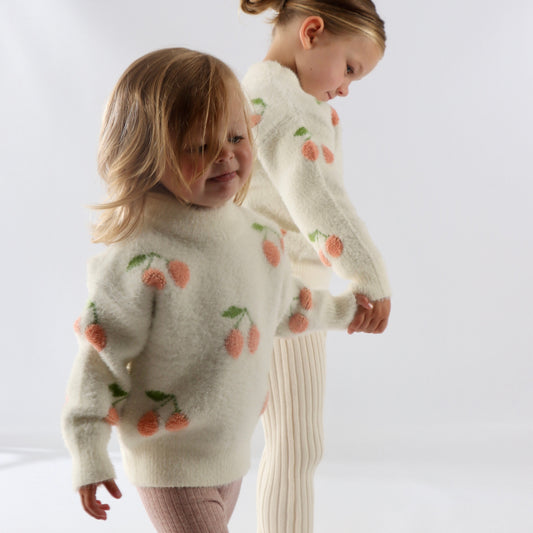 Frosted Cherry Teddy Sweater — Sample