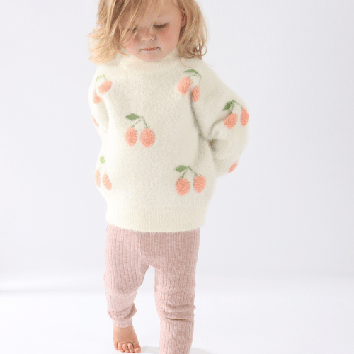 Frosted Cherry Teddy Sweater — Sample