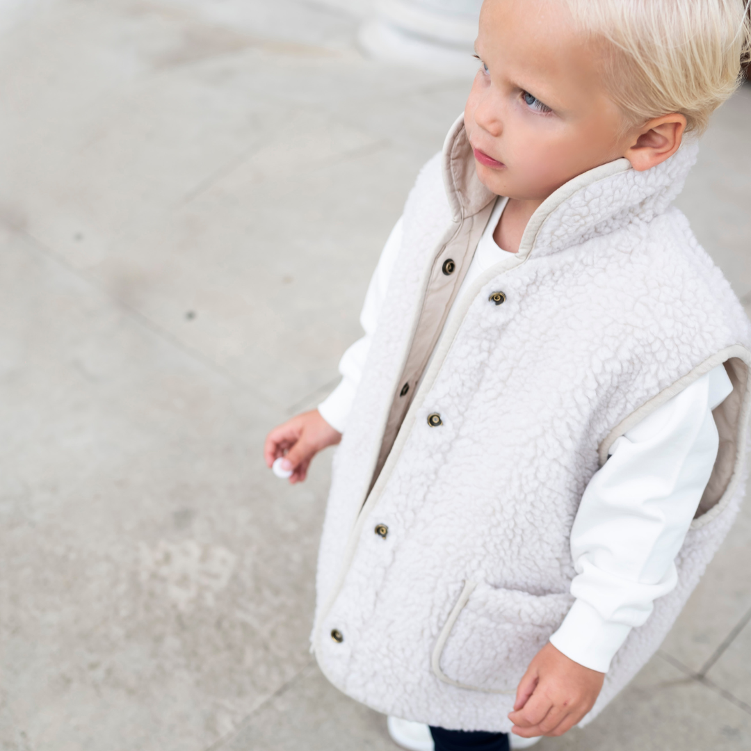 *PRE-ORDER* Reversible Teddy Body Warmer - Stone