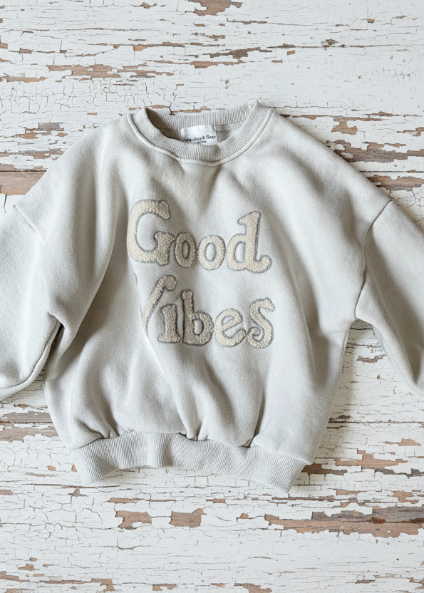 Good Vibes Sweatshirt Ecru in White