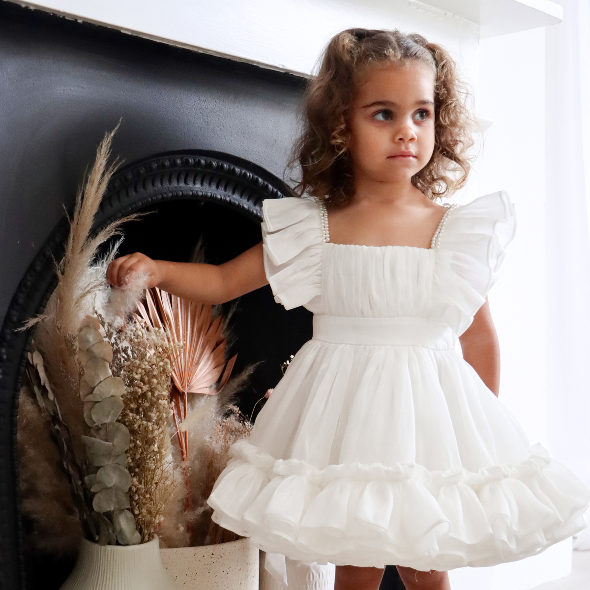 Our Maisie Flower Girl Dress — White Daisy