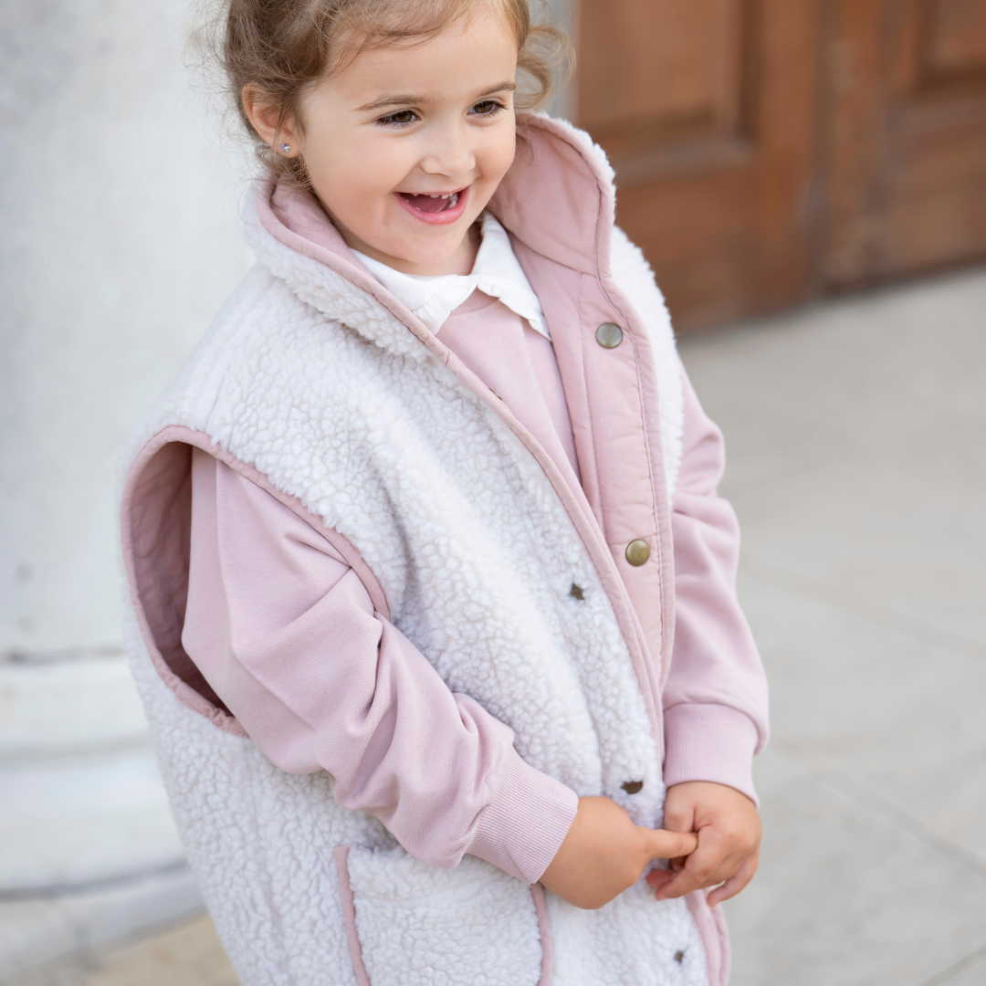 *PRE-ORDER* Reversible Teddy Body Warmer - Dusky Pink
