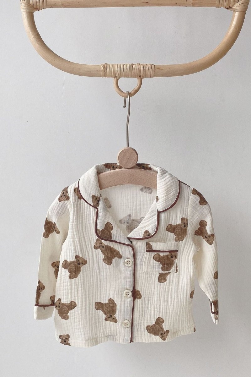 Cozy Bear Pyjamas - PJ Set 100% Cotton - Cozy Crew Club