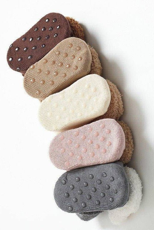 Boucle Teddy Slipper Socks For Little Feet - Cozy Crew Club