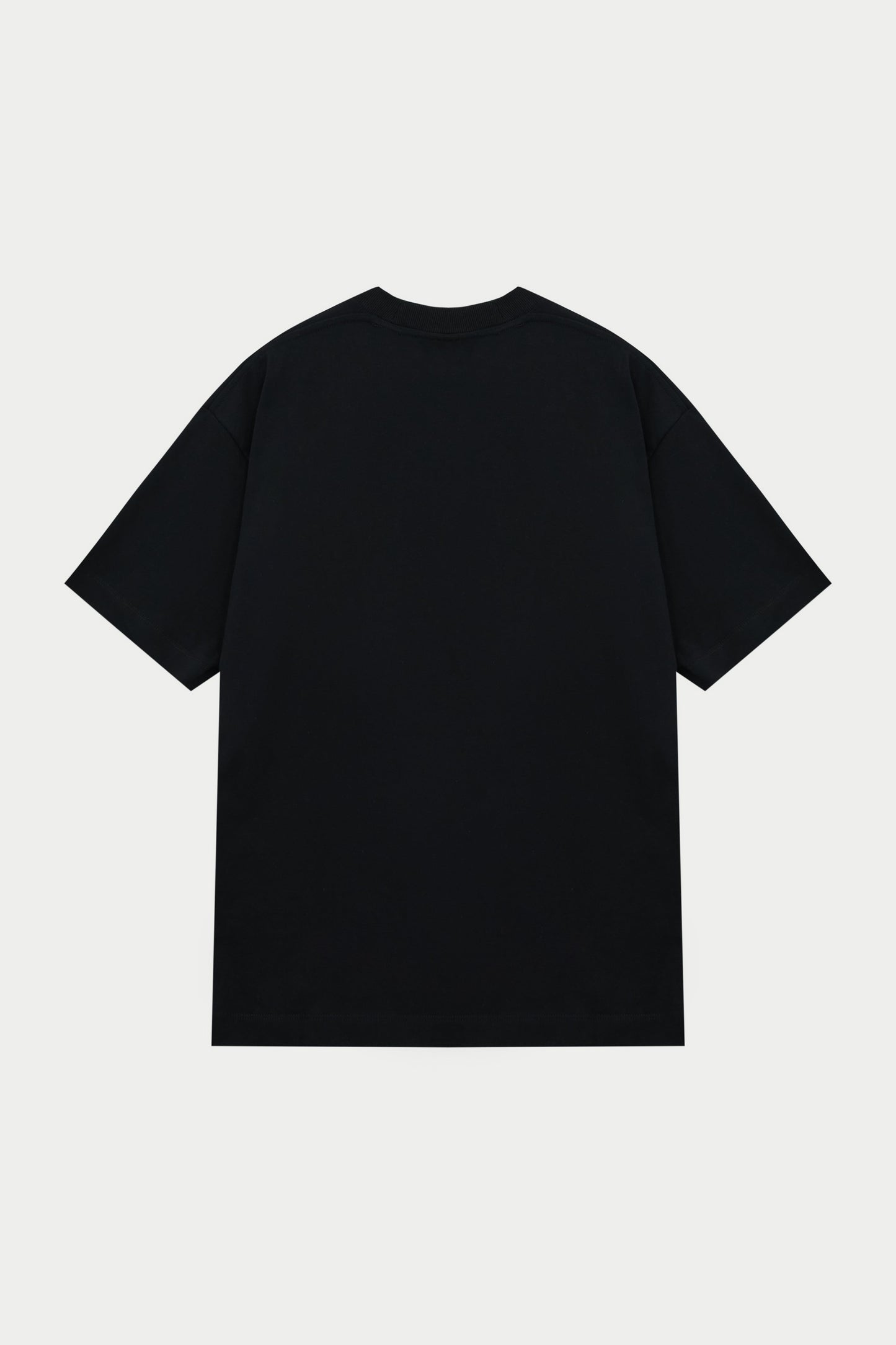 SCRIPT EMBROIDERED T-SHIRT - BLACK