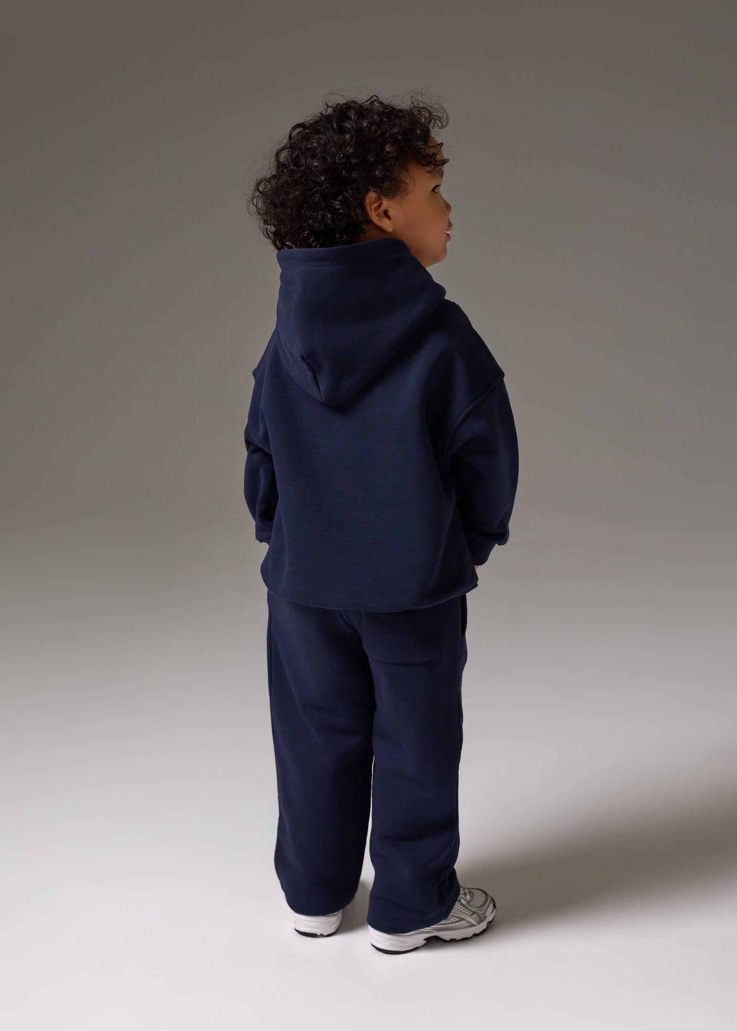 Kids Monogram Emblem Applique Joggers in Blue