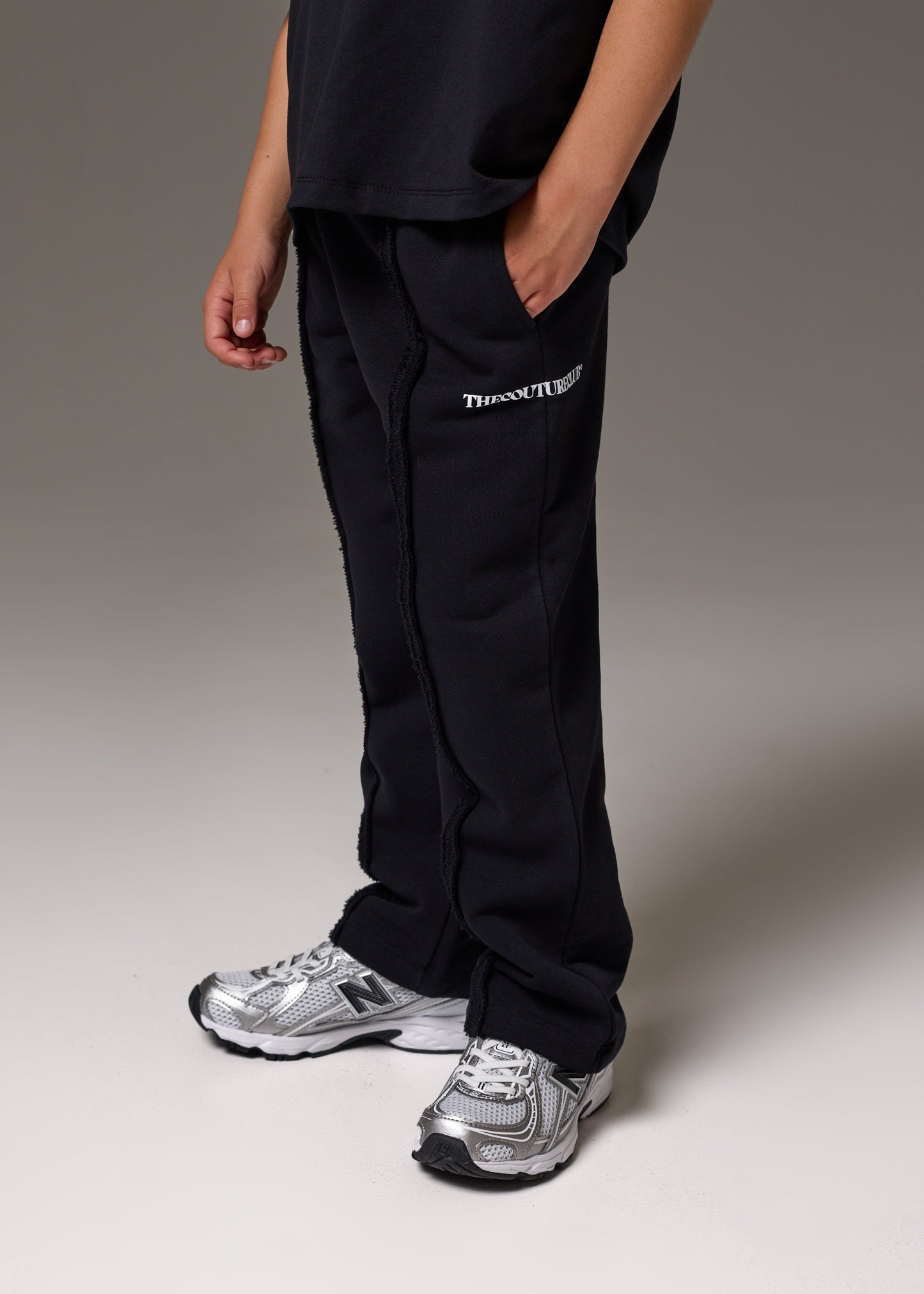 Junior Copyright Joggers in Black