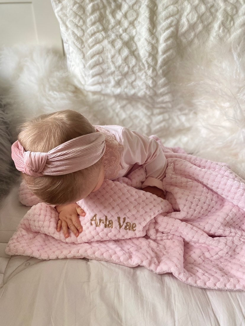 Cocole Personalised Microfibre Soft Baby Blanket in Pink