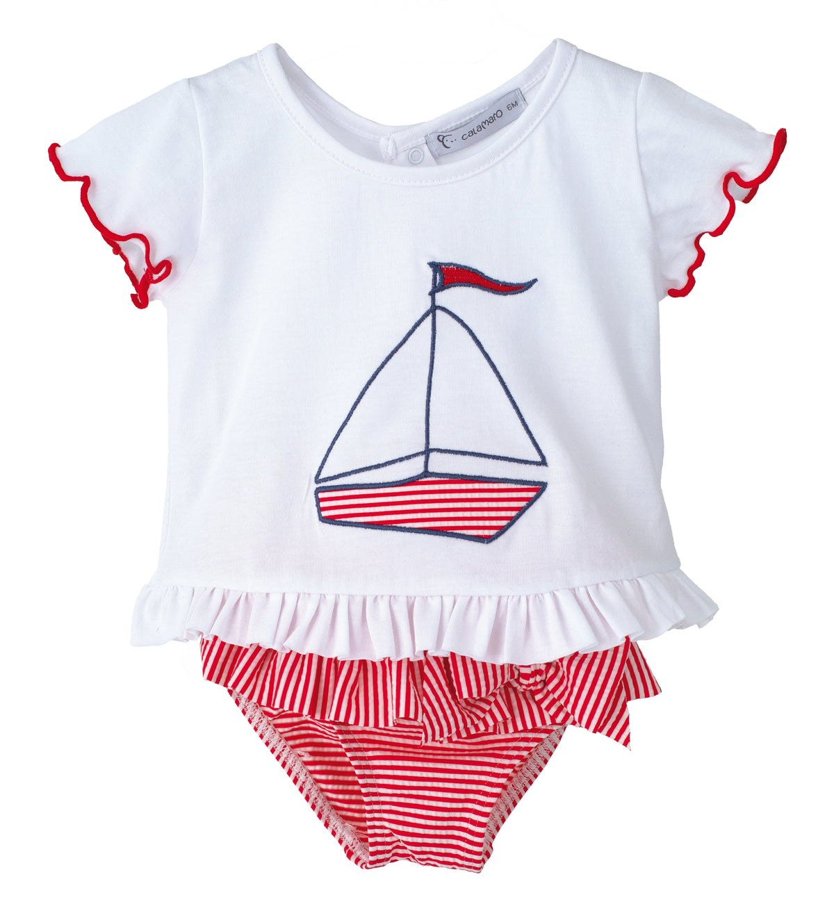 Calamaro Nautical frill swim set - Rose & Albert