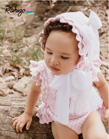Rahigo Pink Knit Tulle Bonnet - Rose & Albert