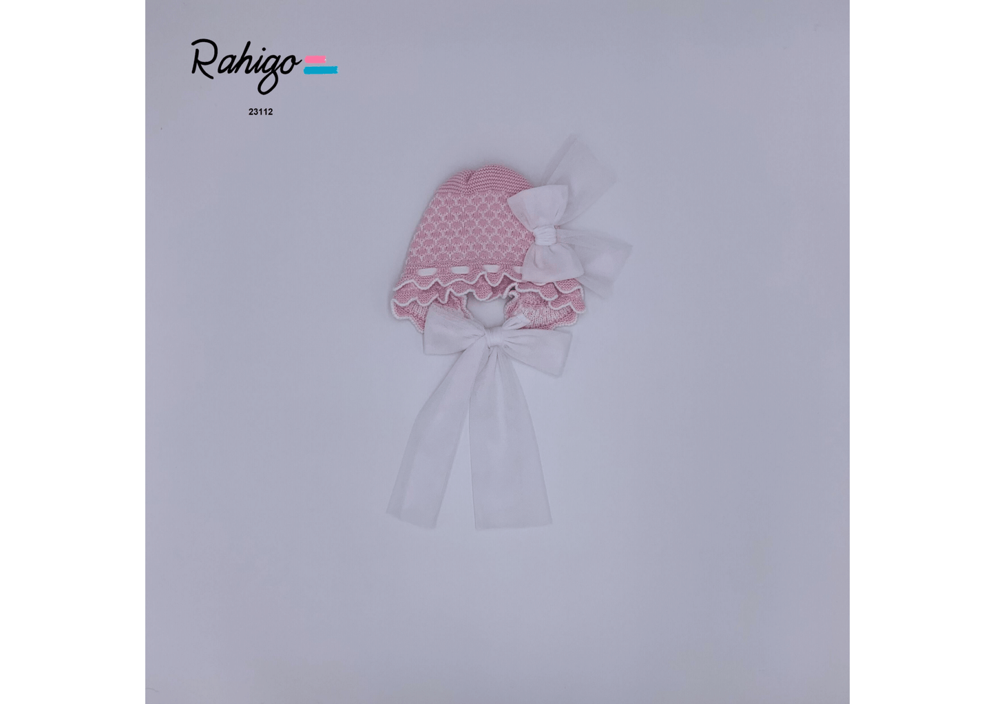Rahigo Pink Knit Tulle Bonnet - Rose & Albert