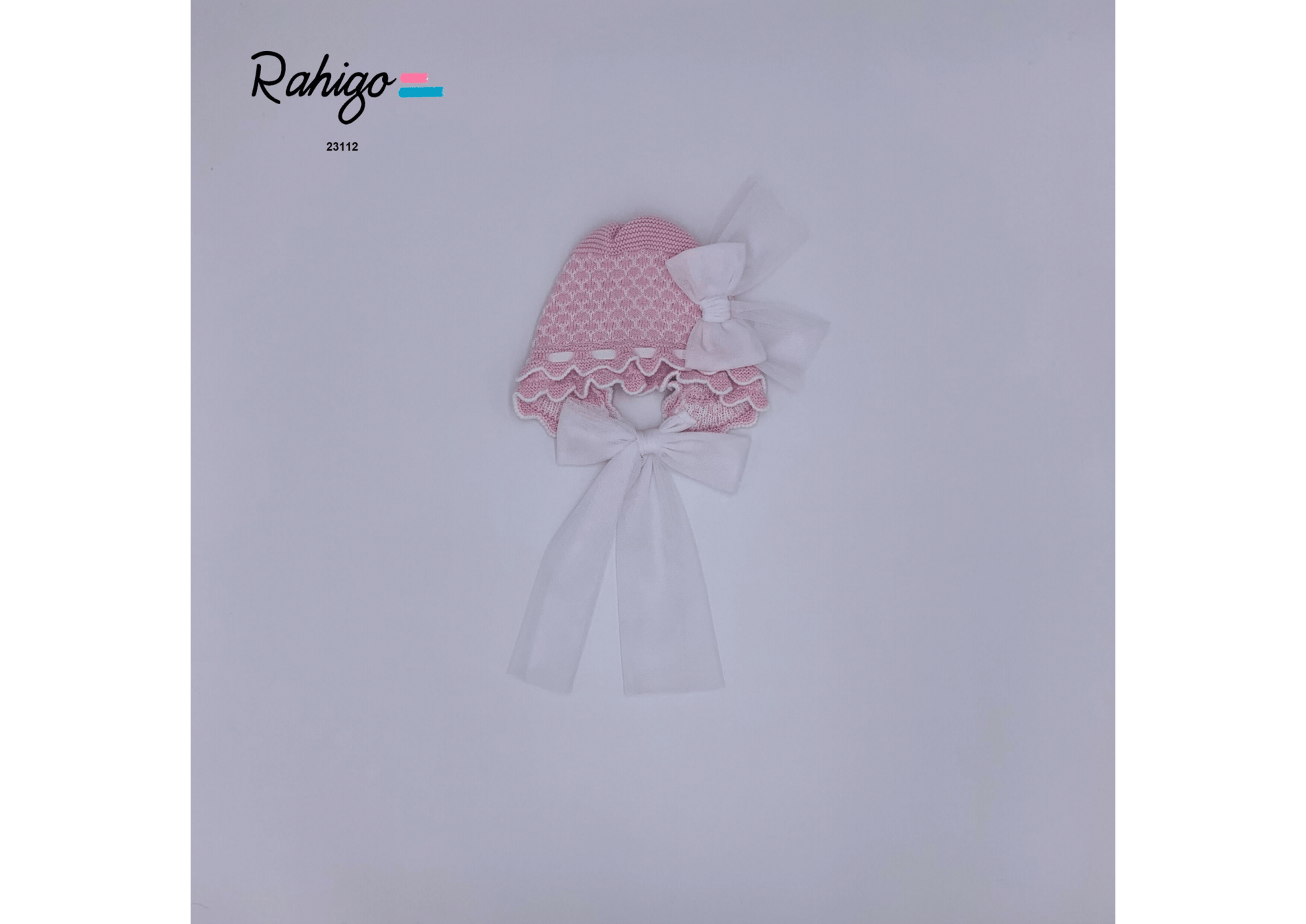 Rahigo Pink Knit Tulle Bonnet - Rose & Albert