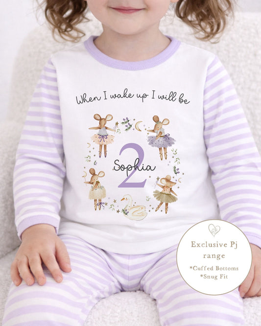 Personalised Birthday Pyjamas Mice Wreath Design