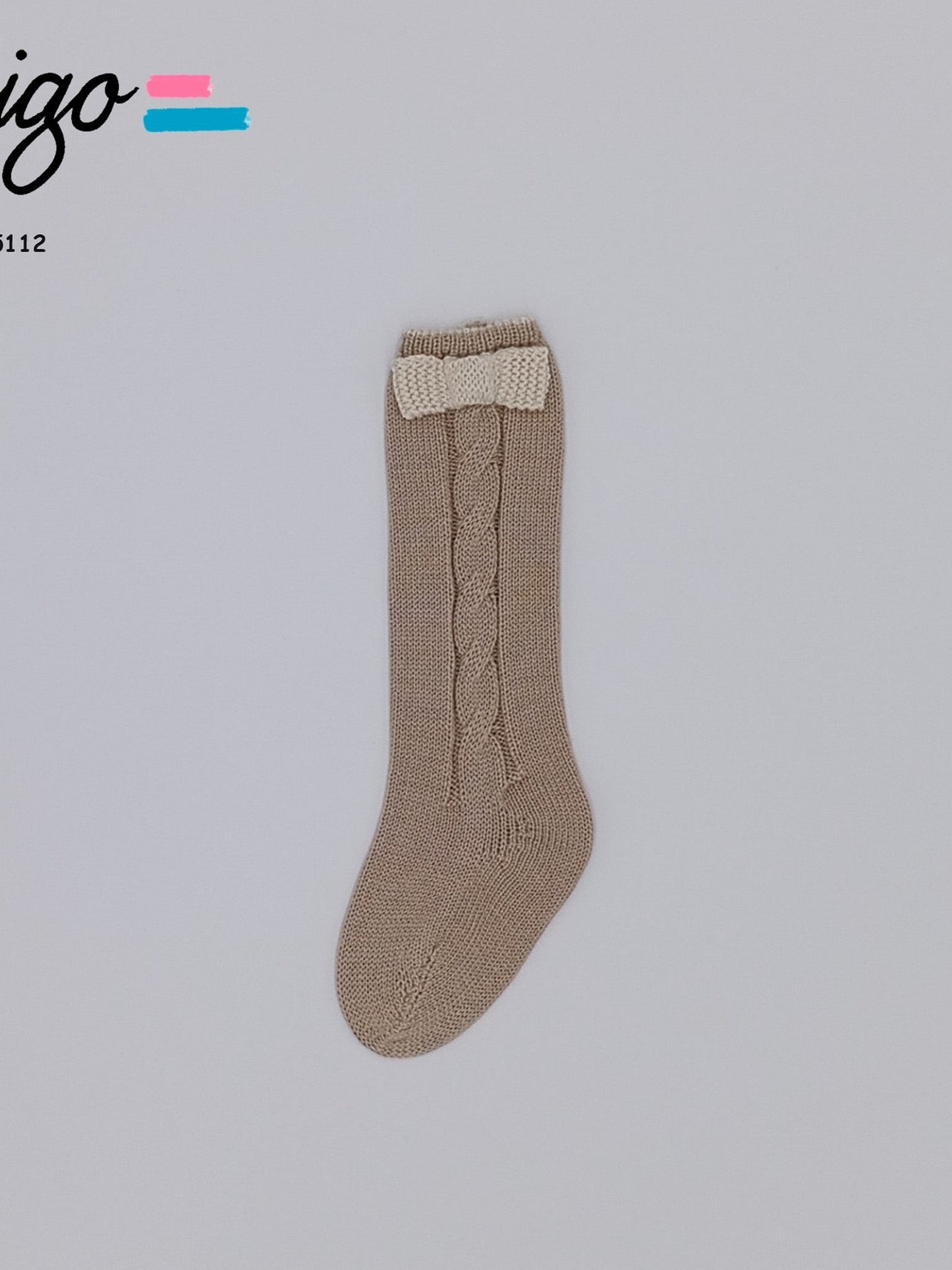 Rahigo Camel & Cream Bow Knitted Socks - Rose & Albert
