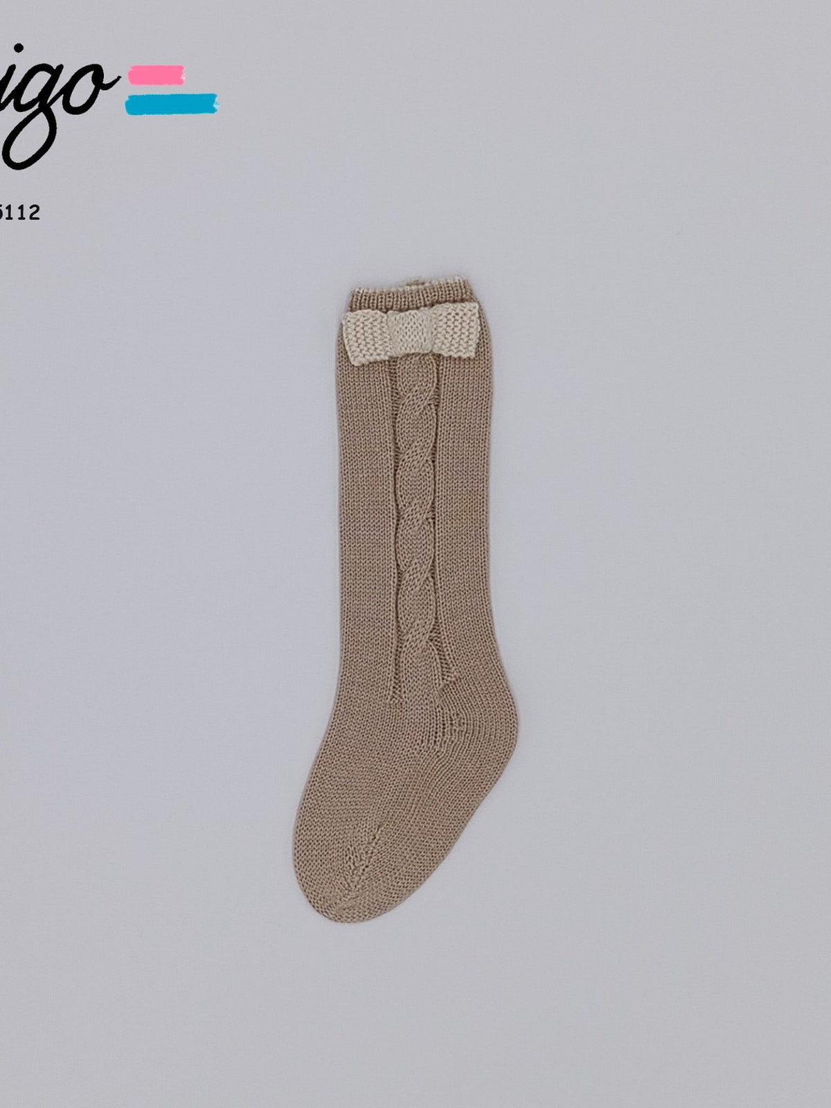 Rahigo Camel & Cream Bow Knitted Socks - Rose & Albert