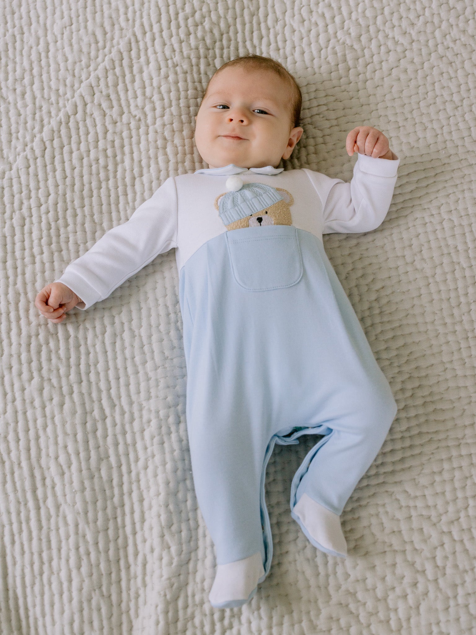 Emile et Rose 'Herbie' blue teddy babygrow - Rose & Albert