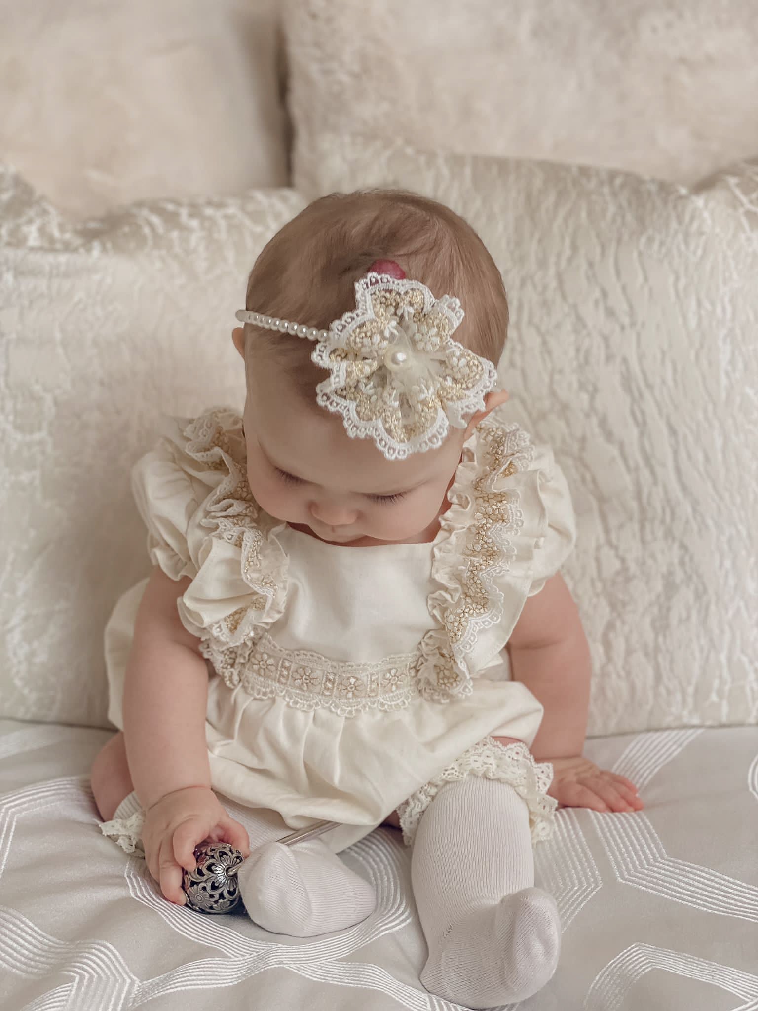 Rose & Albert Premium Collection Ivory Romper - Rose & Albert