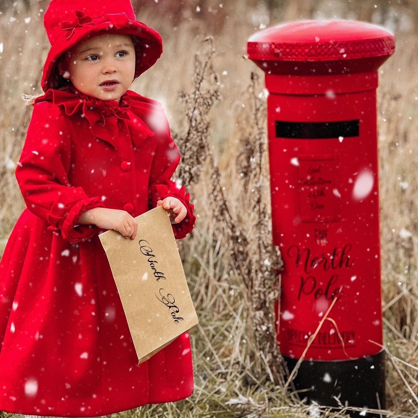 Sarah Louise Traditional velvet trimmed red coat & hat - Rose & Albert