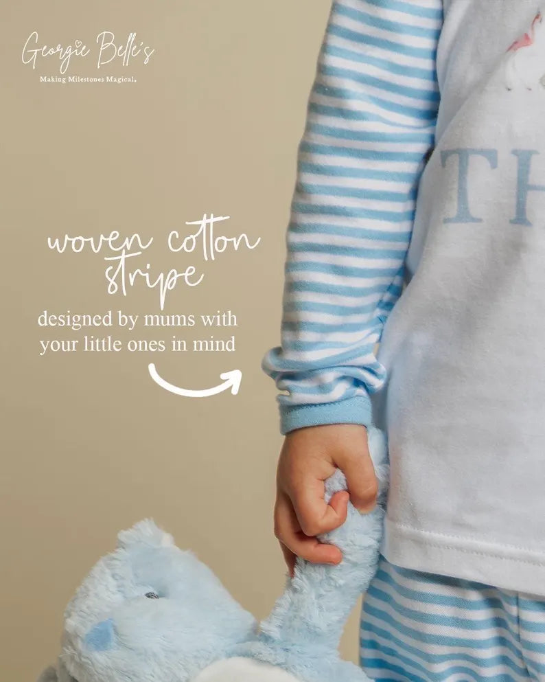 Personalised Lilac Stripe Easter Pyjamas - Easter Initial Design