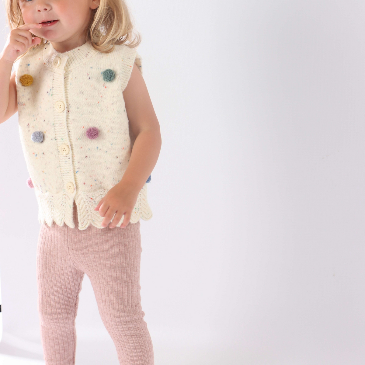 Creamy Pom Vest