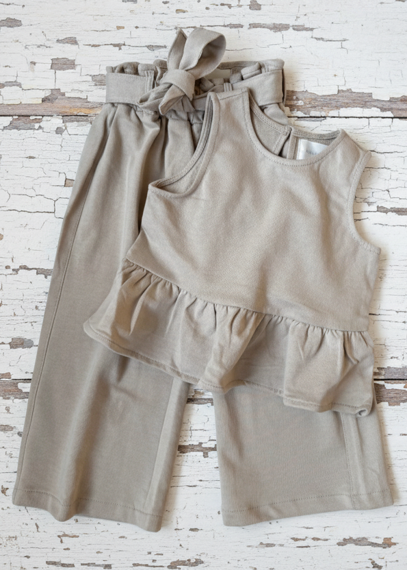 Peplum Summer Set in Beige