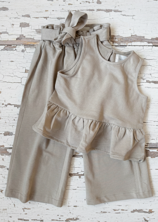Peplum Summer Set in Beige