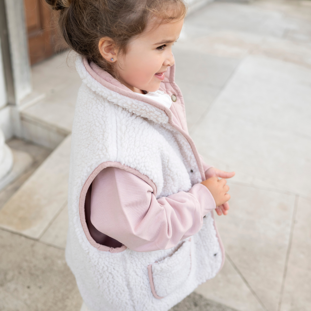 *PRE-ORDER* Reversible Teddy Body Warmer - Dusky Pink