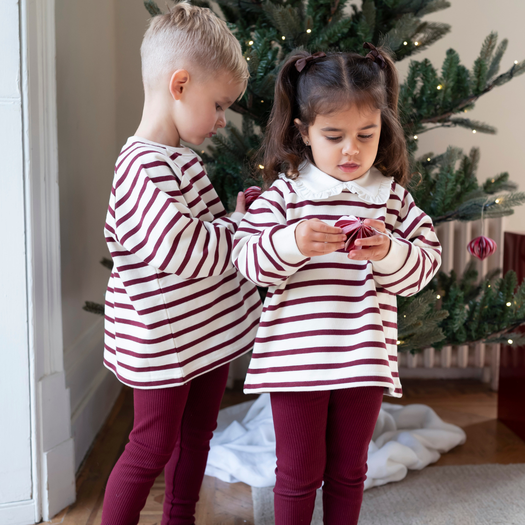 *PRE-ORDER* Cotton Sweatshirt - Maroon Stripe
