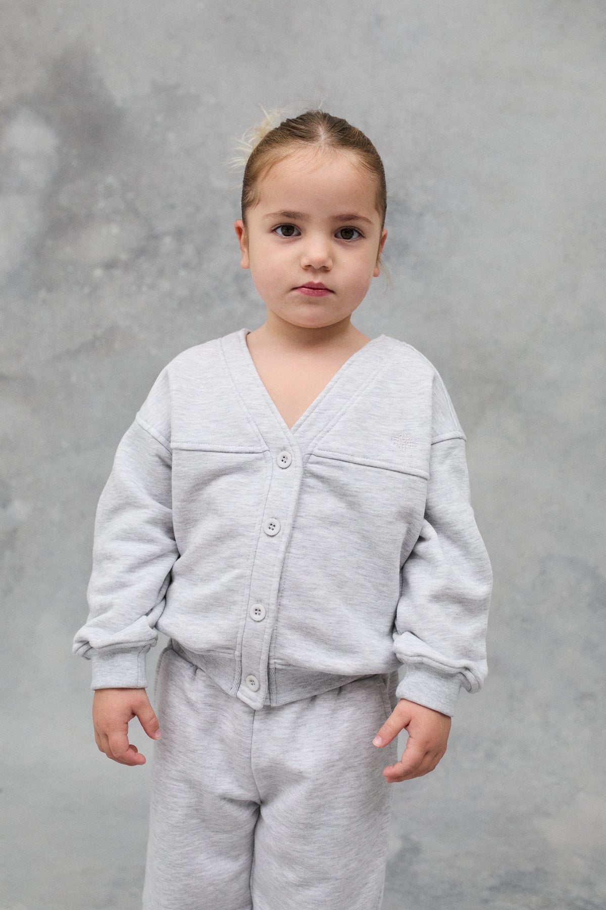 JUNIOR JERSEY CARDIGAN - GREY MARL