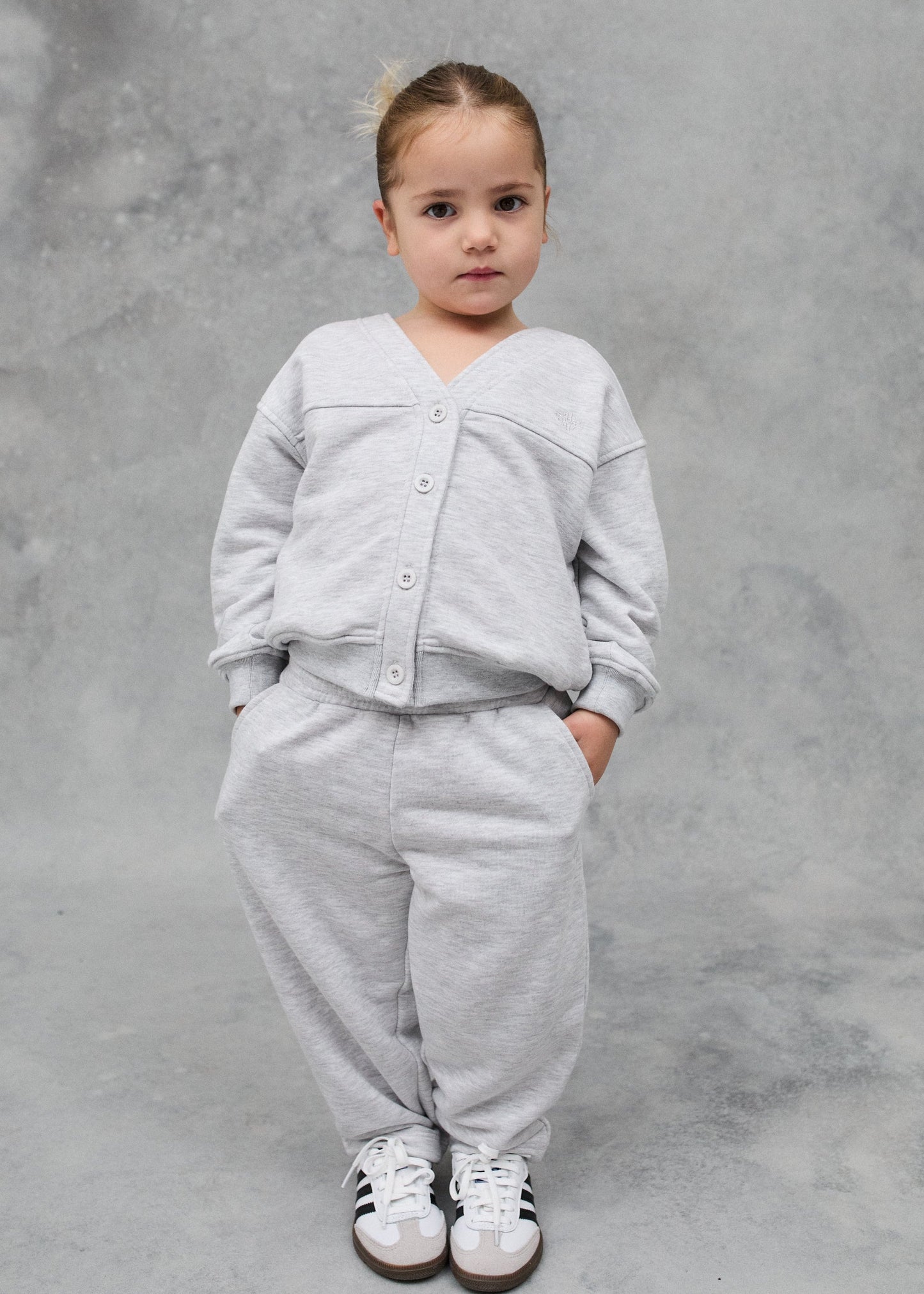 Junior Jersey Cardigan Marl in Grey
