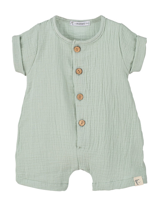 Calamaro Baby Mint Cheesecloth Romper - Rose & Albert