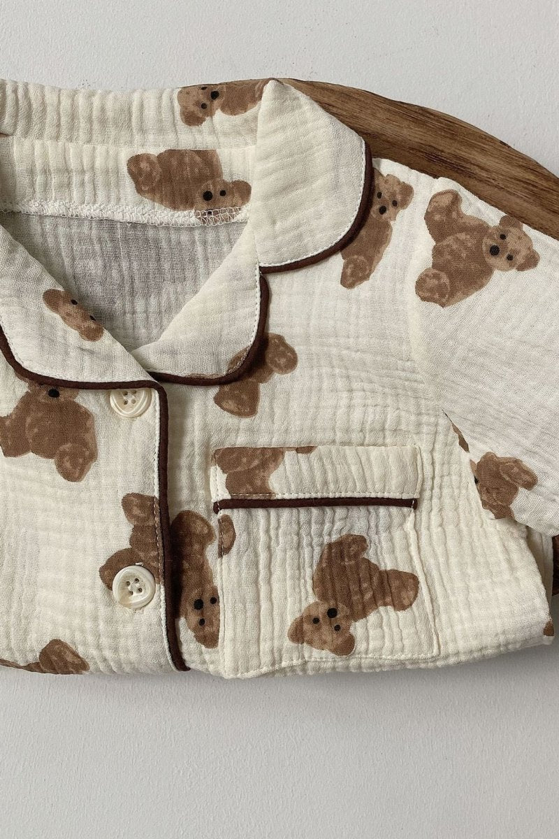 Cozy Bear Pyjamas - PJ Set 100% Cotton - Cozy Crew Club
