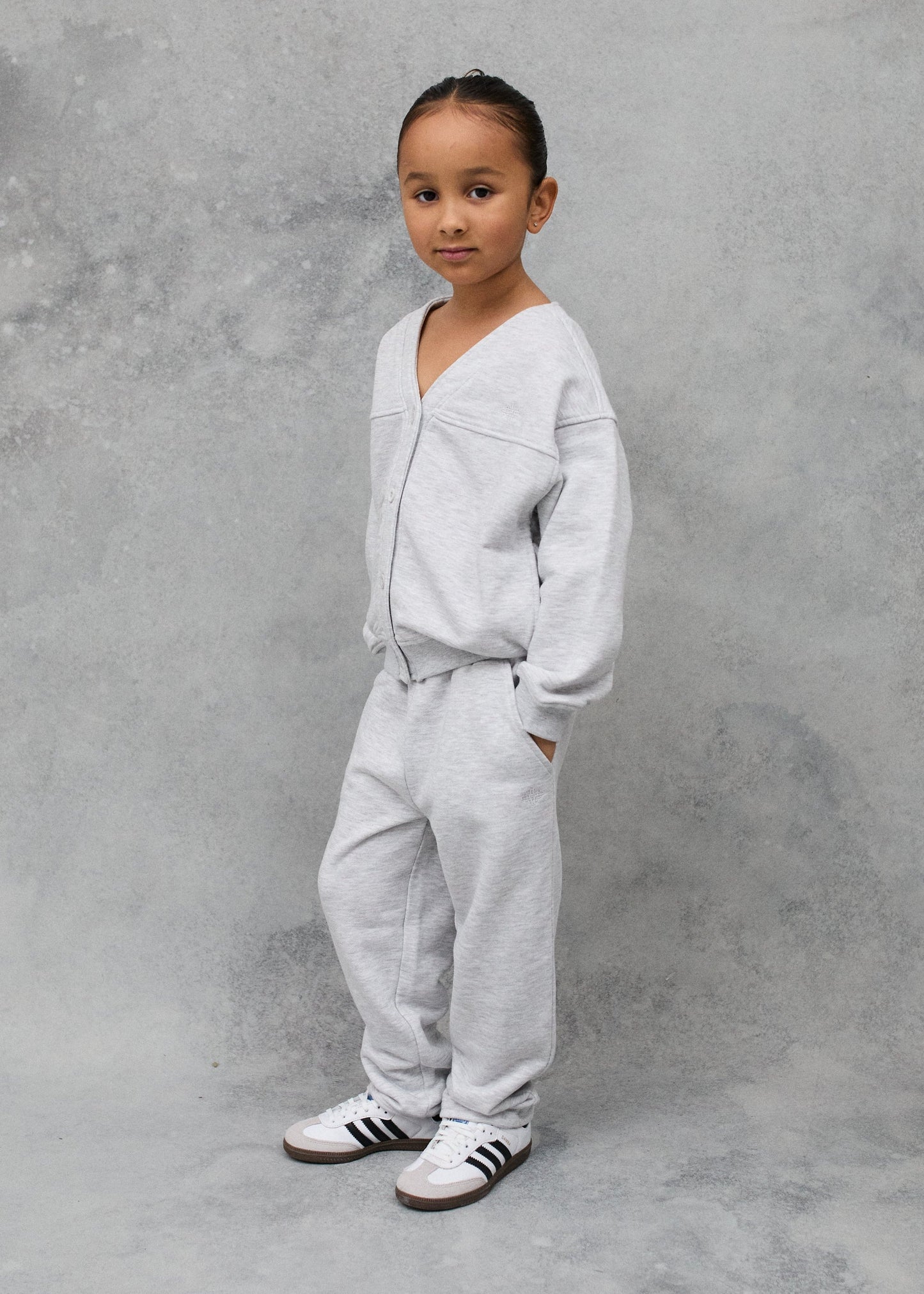 Junior Jersey Cardigan Marl in Grey
