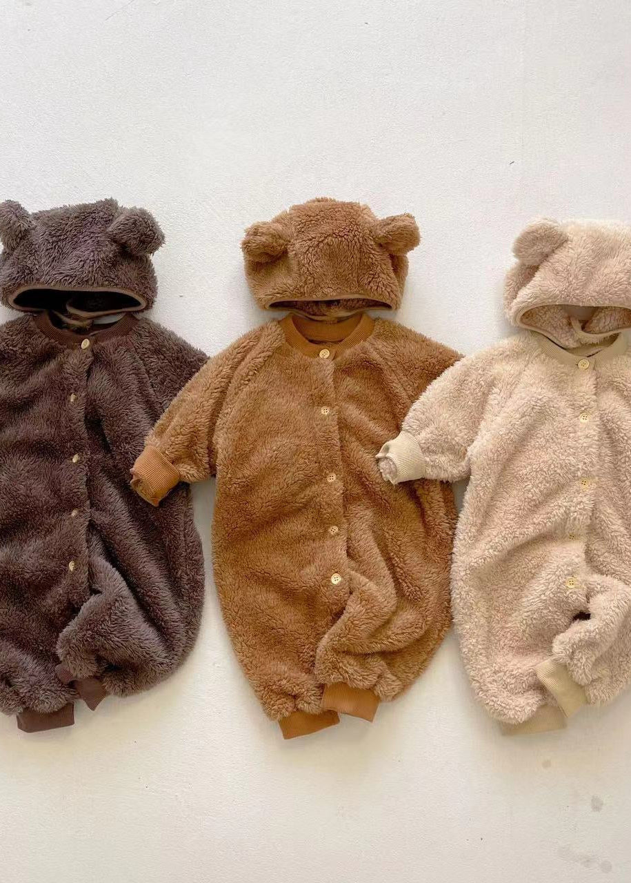 The Fur Bear Knitted Hooded Pramsuit