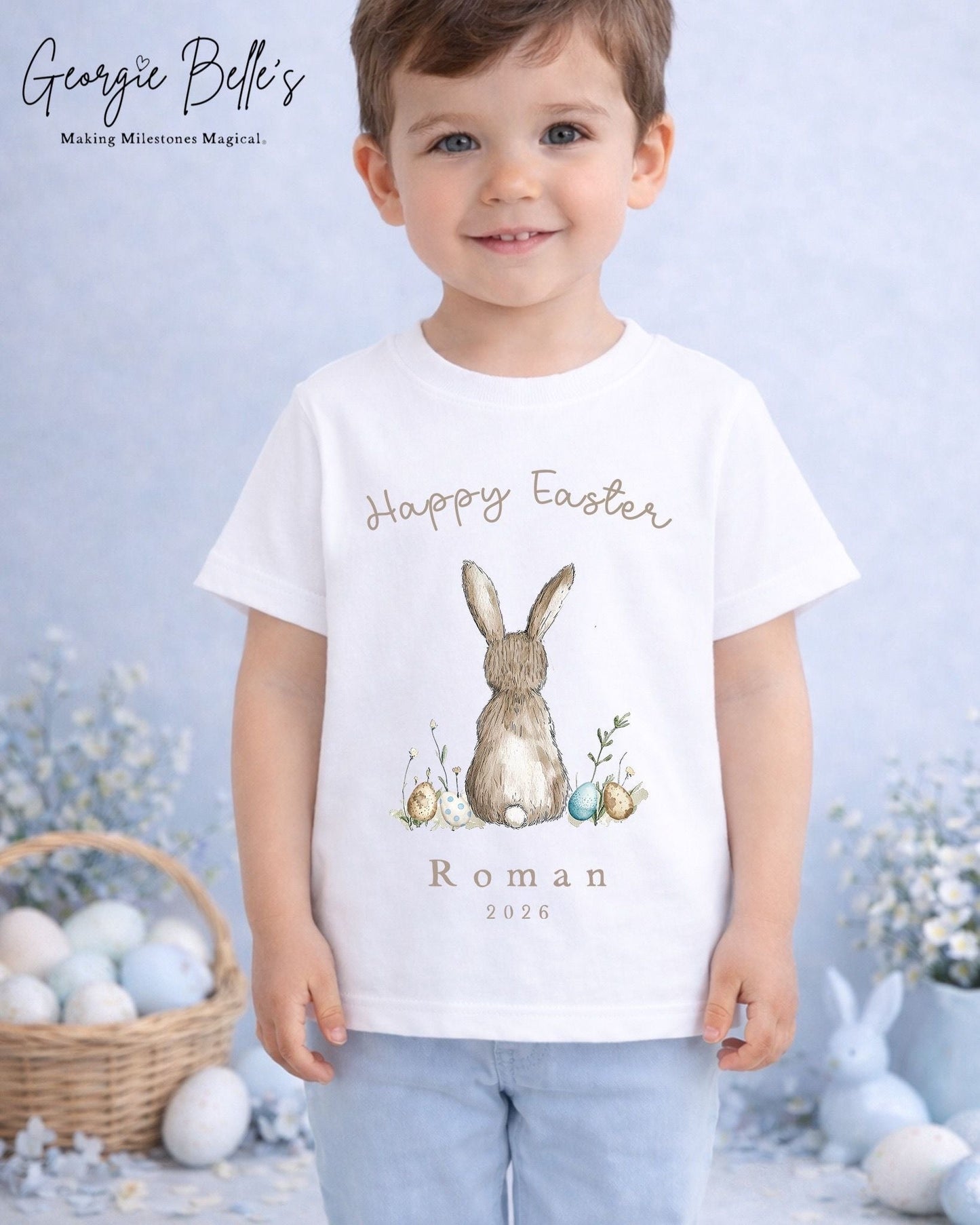 Personalised Easter T-Shirt - Bunny Back Design