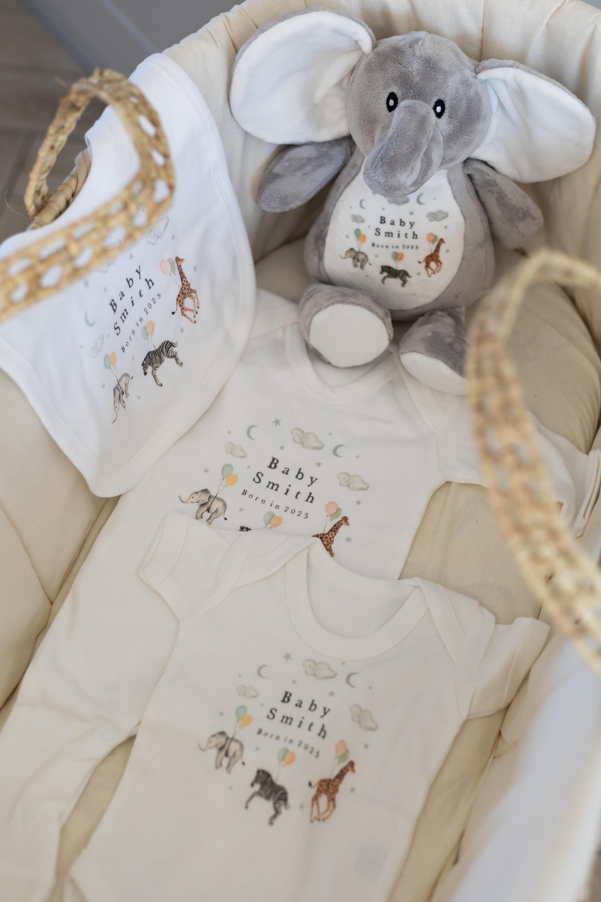 Personalised Baby Gift Set - Animal Wreath Design