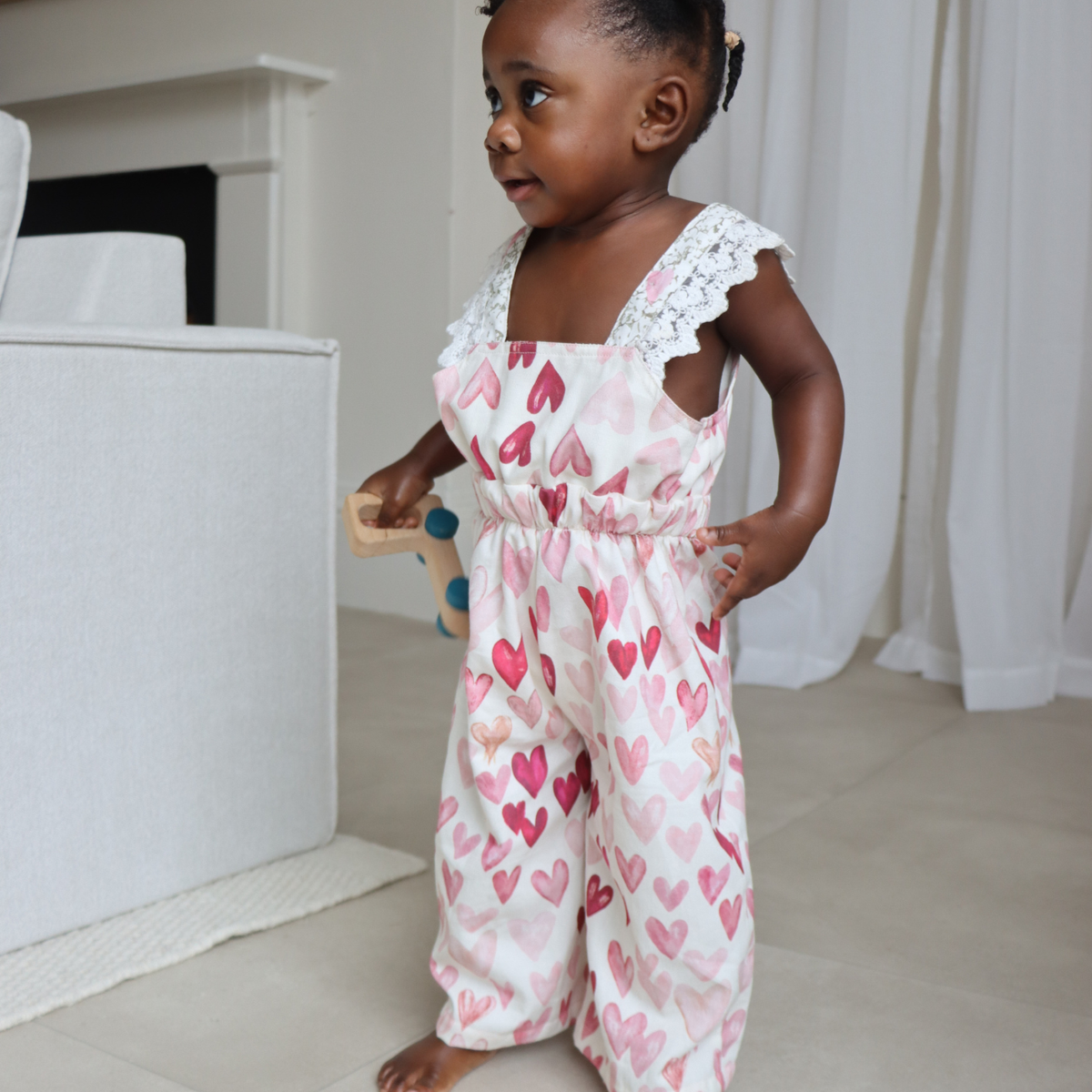 Heartbreaker Dungarees — White Daisy