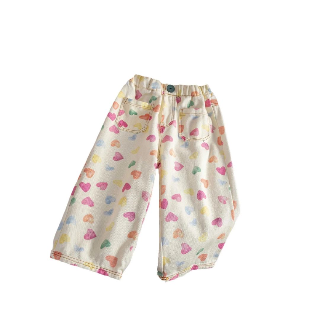 Faded Heart Trousers — White Daisy
