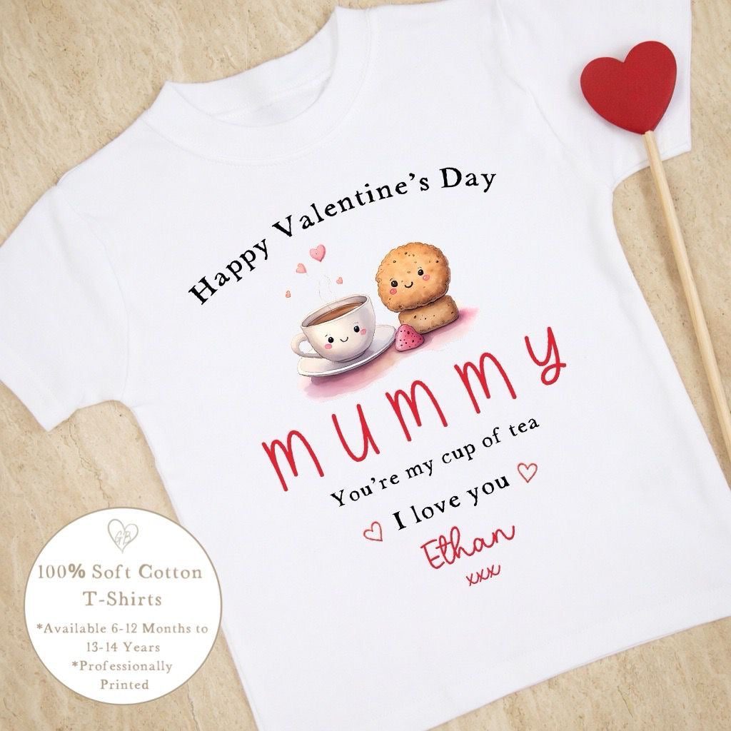 Personalised Valentine's T-Shirt - Tea Design